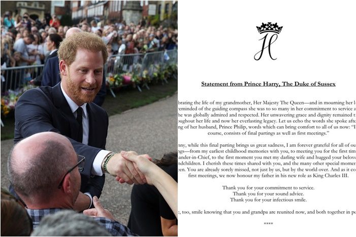 ▲▼ 哈利王子在女王過世後首度發表聲明。（圖／路透、翻攝自推特）