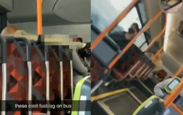 把公車當炮房！誇張情侶後座「激烈晃動」惹怒乘客　22秒片瘋傳。（圖／翻攝自Twitter）
