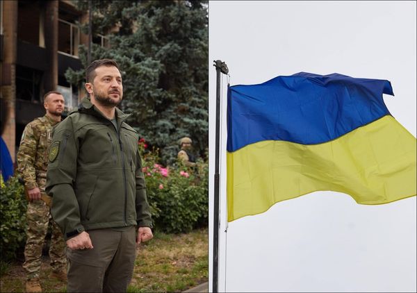 ▲▼▲▼烏克蘭光復要地伊久姆 澤倫斯基親赴戰場重升國旗。（圖／翻攝自烏克蘭國防部）