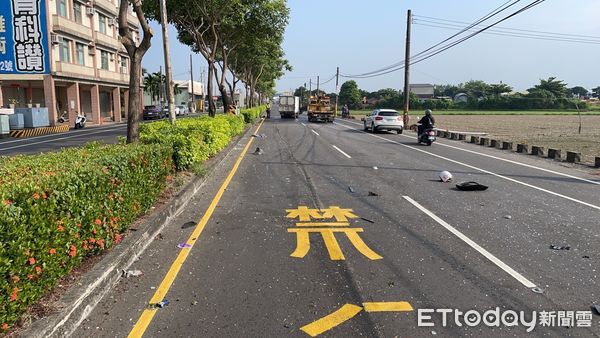 ▲萬丹鄉萬丹路14日早上發生一起死亡車禍            。（圖／記者陳崑福翻攝，下同）