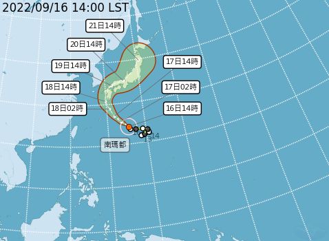 ▲▼南瑪都颱風往日本前進，但對台灣將帶來長浪影響             。（圖／氣象局）