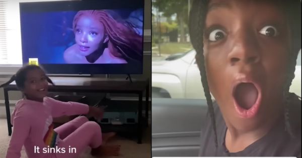 ▲▼非裔女孩看到《小美人魚》預告的反應。（翻攝自YouTube／Alexis Varner）
