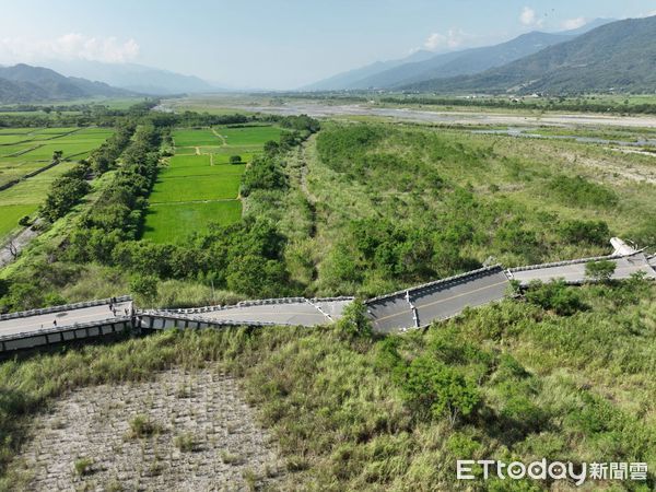 地震,6.8強震,918地震,花蓮,玉里,高寮大橋,空拍（圖／記者林振民攝）