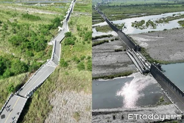 地震,6.8強震,918地震,花蓮,玉里,高寮大橋,空拍（圖／記者林振民攝）