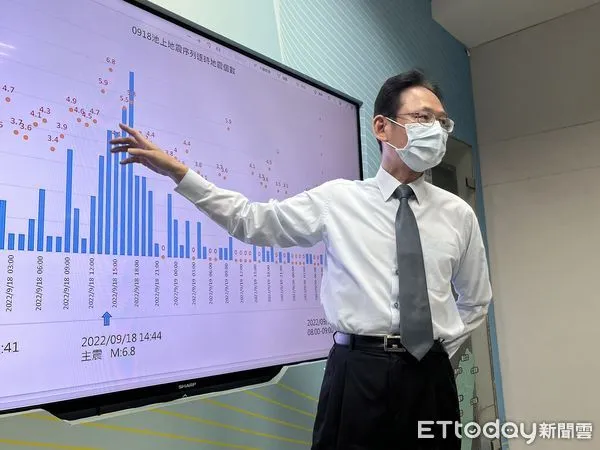 ▲▼氣象局地震中心主任陳國昌聯訪。（圖／記者許靖騏攝）