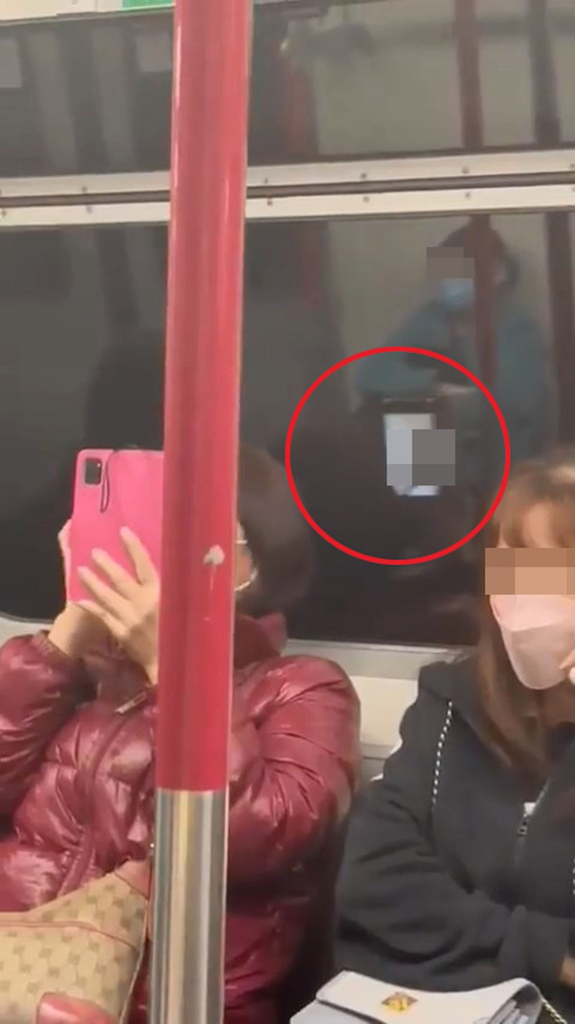 ▲▼大媽在地鐵上看成人片。（圖／翻攝自Facebook）