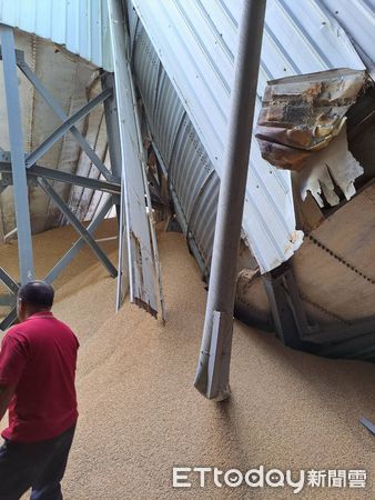 ▲地震損毀關山鎮3家碾米工廠超過20個筒倉。（圖／記者楊漢聲翻攝）