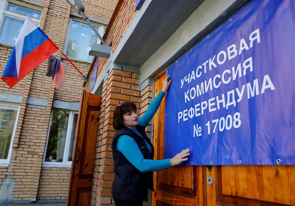 ▲▼烏克蘭東部親俄地區舉辦入俄公投。（圖／路透）