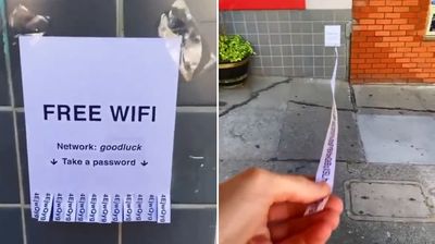 免費Wi-Fi完整密碼就在紙條上！　拉出來密碼落落長瞬間不想連網了
