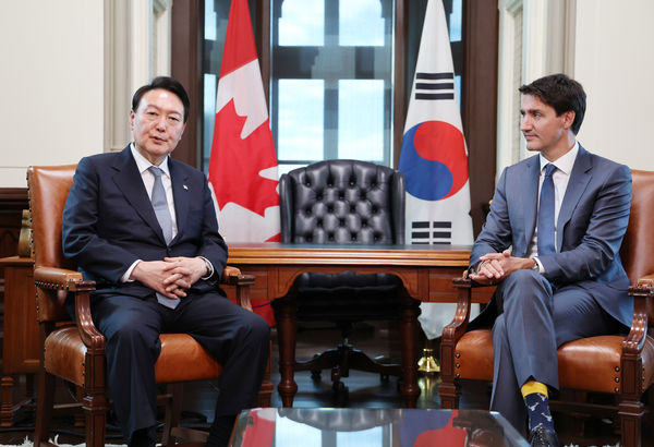 ▲▼南韓總統尹錫悅、加拿大總理杜魯道展開雙邊會談。（圖／達志影像／newscom）