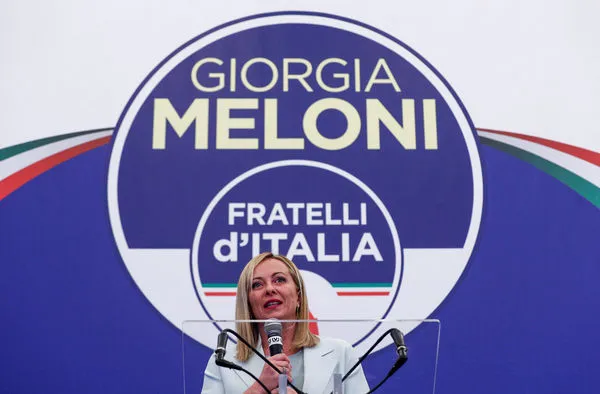 ▲▼義大利極右翼保守主義政黨「義大利兄弟黨」（FdI）黨魁梅洛尼（Giorgia Meloni）可望成為該國首位女總理。（圖／路透）