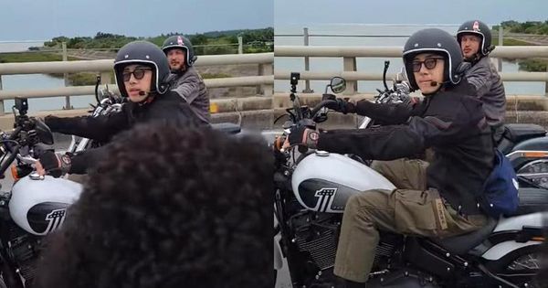 網友大讚坤達連騎車都超帥、比電視上還要帥。（翻攝自ASKA臉書）