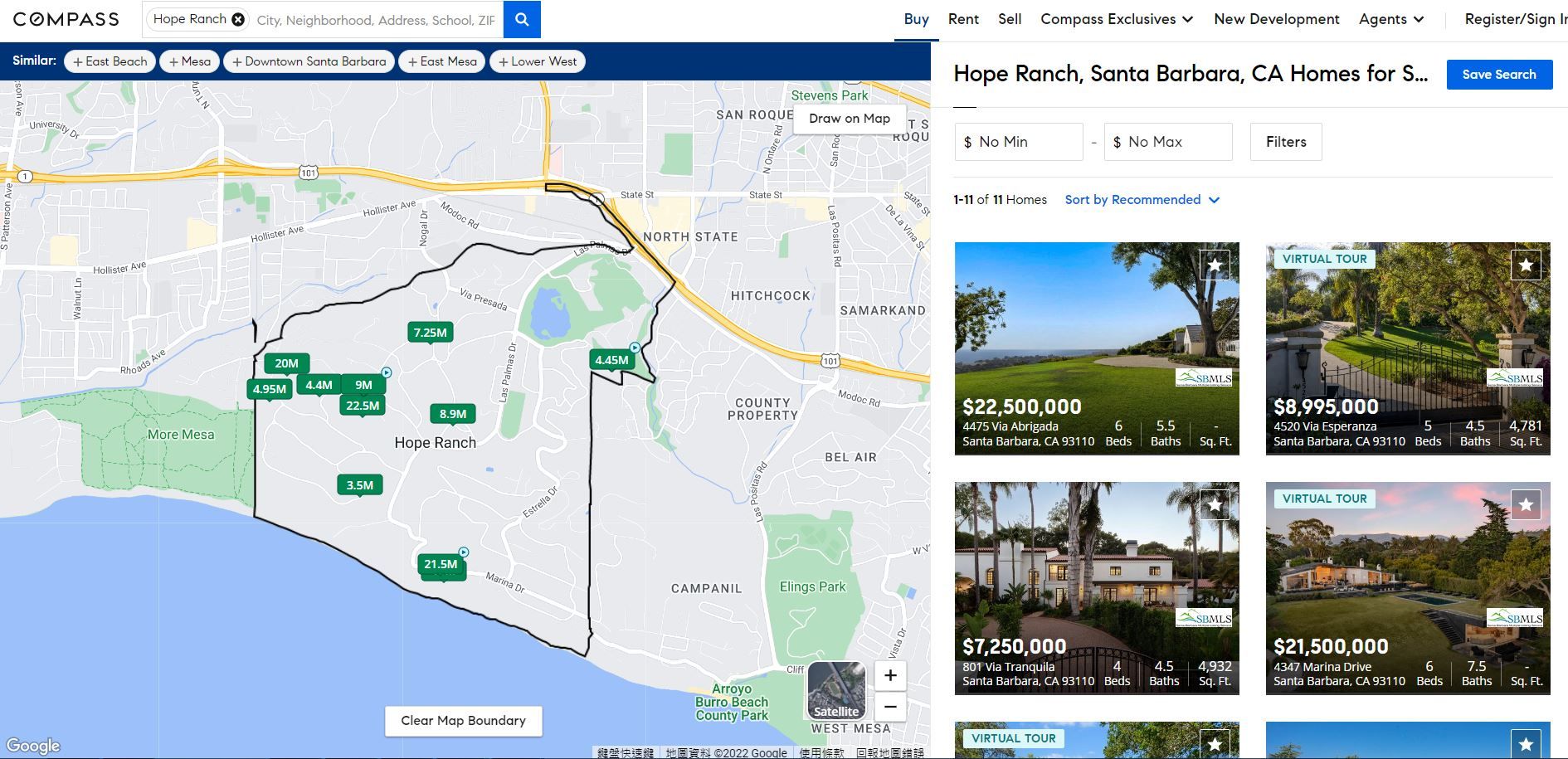 ▲▼哈利王子夫婦傳出計畫搬新家了，地點選在距離目前住處約16公里遠的加州私人豪宅社區「希望牧場」（Hope Ranch）。（圖／翻攝自房地產網站Compass.com）