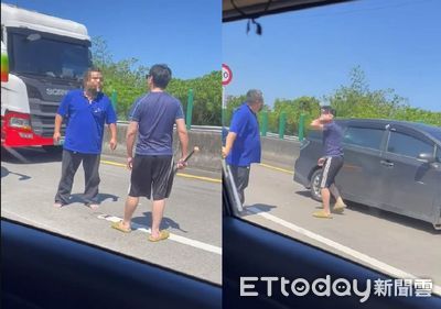 互按喇叭不爽國五變格鬥場! 男抄鋁棍嗆遊覽車司機...反被打爆
