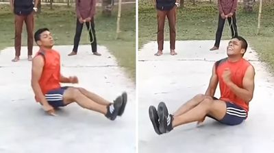 小新都輸了！孟加拉男「屁屁跳繩」1秒3.9下　狂撞地30秒成世界紀錄