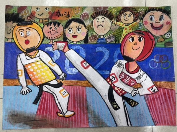 ▲▼  中華奧會慶百年兒童繪畫賽836件投稿， ▼ 低年級特優作品-白昀仟           。（圖／中華奧會）