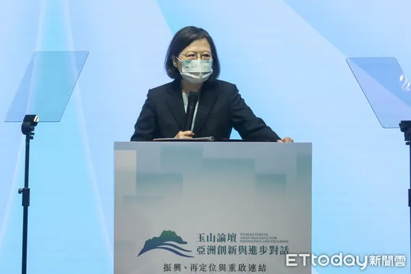 ▲總統蔡英文出席2022年玉山論壇。（圖／記者林敬旻攝）