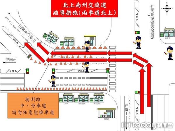 ▲國慶連假，東港警加強交通疏導作為            。（圖／記者陳崑福翻攝，下同）