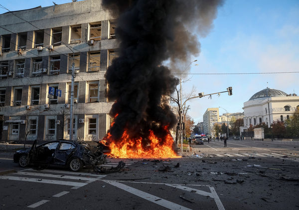 ▲▼ 烏克蘭首都基輔10日發生一連串爆炸。（圖／路透）