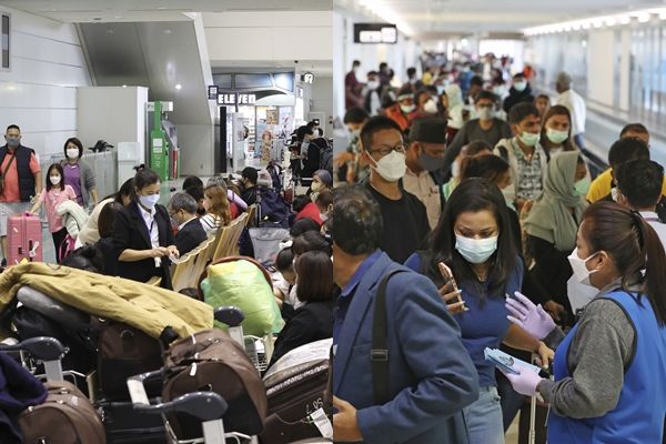 ▲▼日本解封首日，外國旅客擠爆機場。（圖／達志影像／美聯社）