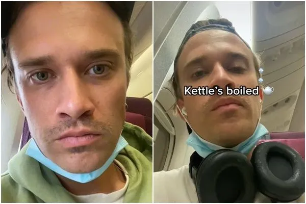 ▲▼紐西蘭樂團成員亨利（Henry Beasley）分享長途航班遇到幼童全程尖叫哭吼。（圖／翻攝TikTok@balubrigada）