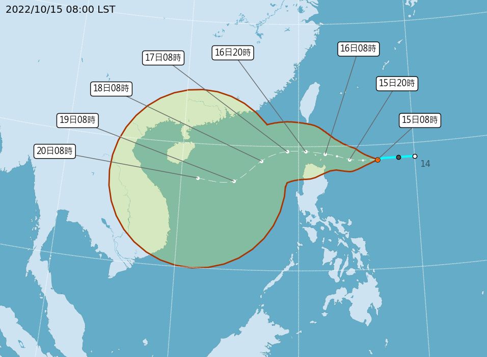 ▲熱帶低壓今日有機會成颱。（圖／氣象局）