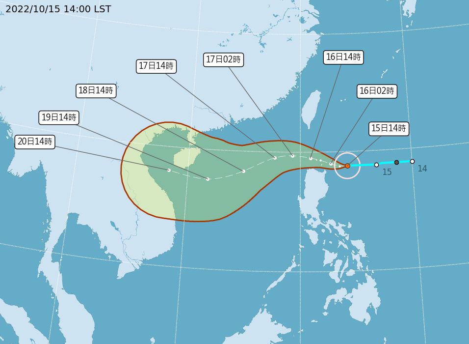 ▲▼「尼莎」颱風生成，氣象局發布海上警報。（圖／氣象局）