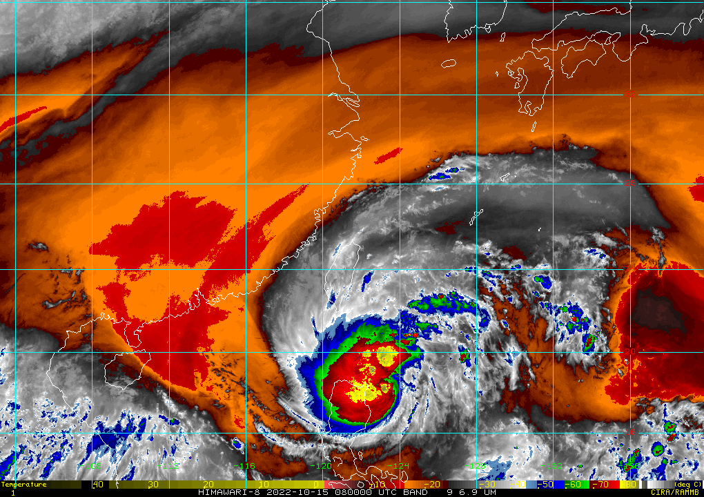 ▲▼尼莎颱風10/15下午的最新位置。（圖／翻攝RAMMB/Himawari-8 Imagery） 