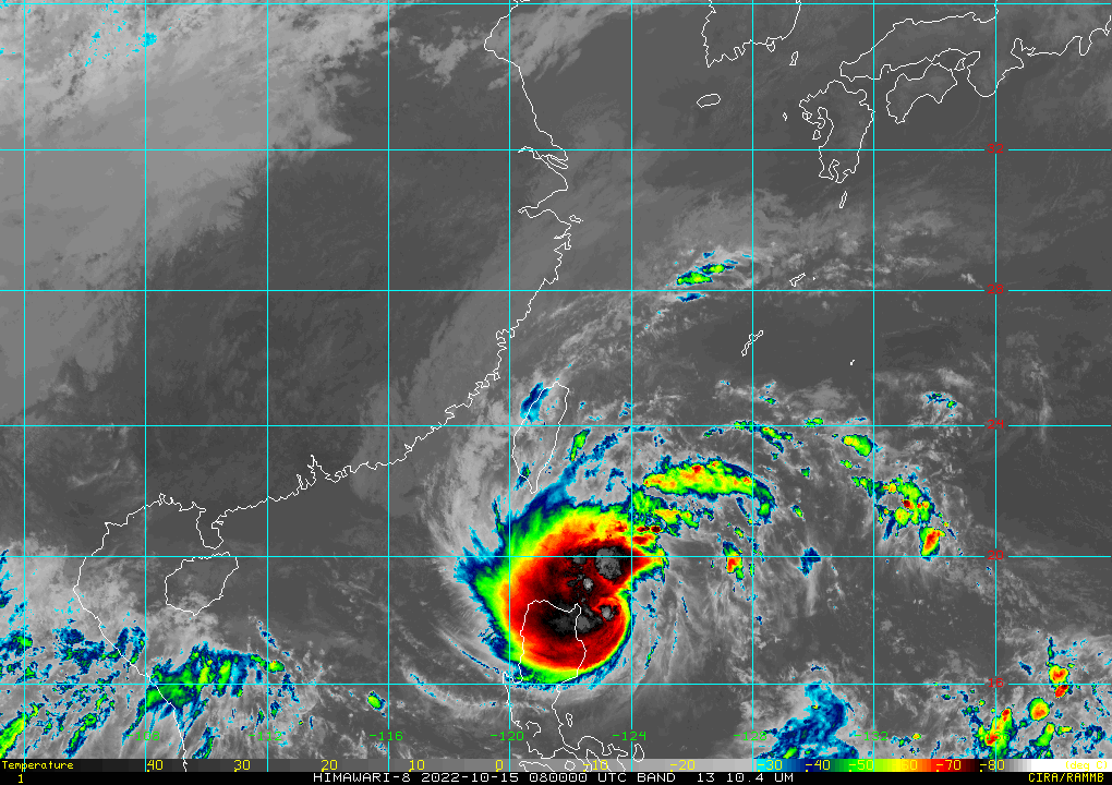 ▲▼尼莎颱風10/15下午的最新位置。（圖／翻攝RAMMB/Himawari-8 Imagery） 