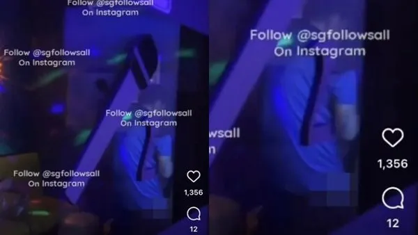 ▲▼新加坡一名男子在KTV包廂疑似被拍到與女伴進行連結。（圖／翻攝自Instagram@sgfollowsall）
