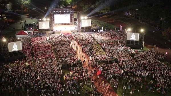 ▲▼國民黨「十全十美，女力挺台灣」造勢活動空拍圖。（圖／翻攝台中市長盧秀燕臉書）