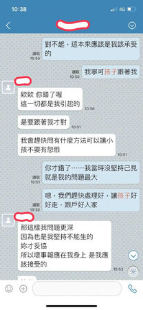 Ｈ男陪同Ｊ女到診所墮胎，並在LINE上一直向Ｊ女道歉。（圖／翻攝照片）