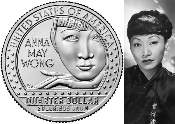 ▲▼美國鑄幣局推出一系列傑出女性肖像錢幣，最新發行的25美分硬幣是紀念華裔影星黃柳霜，成為美金上第一張亞洲臉孔。（圖／美國鑄幣局、美聯社）
