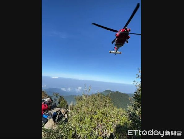 ▲直升機檜谷山莊吊掛救援            。（圖／記者陳崑福/翻攝，下同）