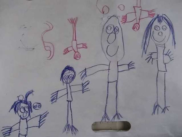 推特用戶分享自己5歲兒子的神祕畫作。（圖／翻攝自推特）