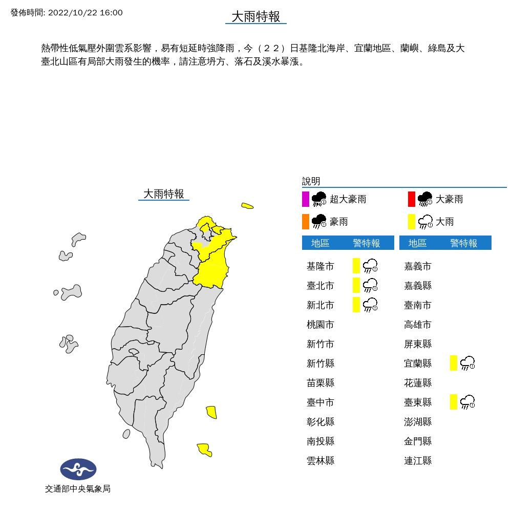 ▲▼受到熱帶低壓外圍雲系影響，氣象局在下午持續針對北北基宜東5縣市發佈大雨特報。（圖／記者許敏溶攝）