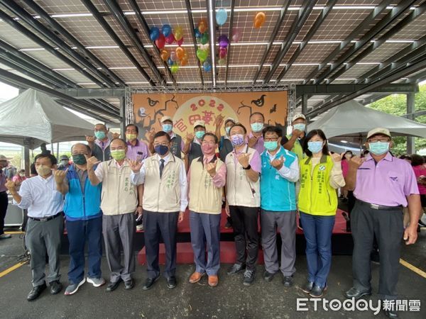 ▲台南市官田區菱角季22日在官田葫蘆埤自然生態公園登場。（圖／記者林悅翻攝，下同）