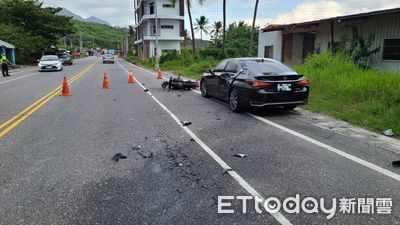 轎車台11線跨雙黃線逆向超車　超衰紅牌重機騎士被撞噴斷腿