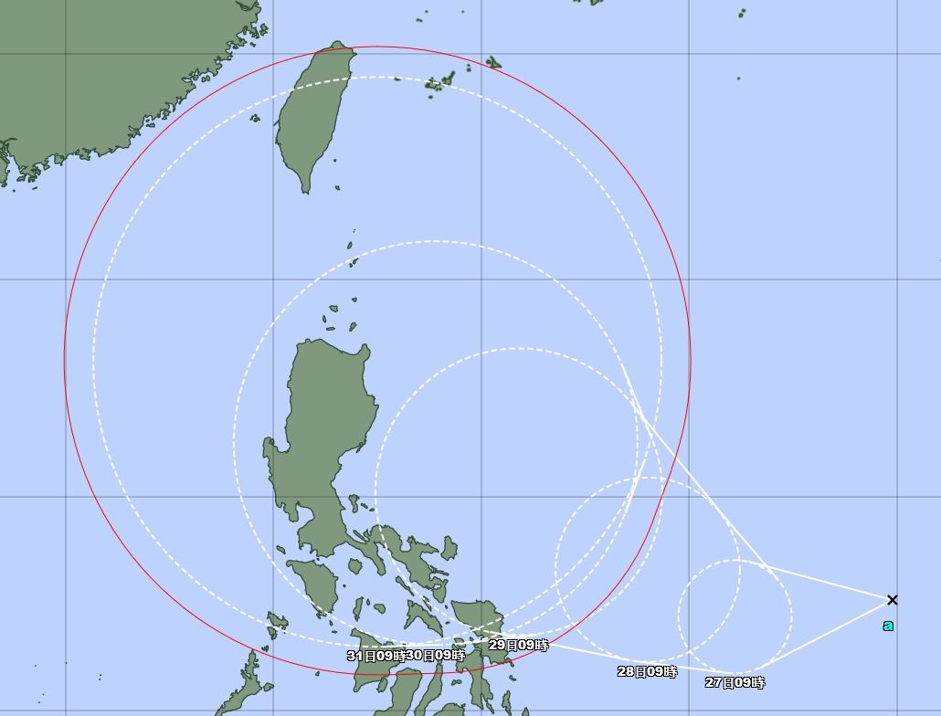 ▲▼奈格颱風即將生成，最新路徑預測出爐。（圖／翻攝日本氣象廳）