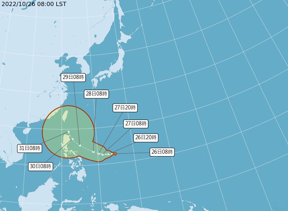 ▲▼奈格颱風即將生成，最新路徑預測及暴風圈侵襲機率出爐。（圖／氣象局） 