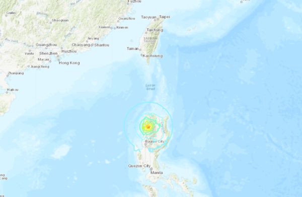 ▲▼菲律賓北部發生規模6.5地震！環太平洋地震晃動　深度僅15.2公里（圖／翻攝US Geological Survey）