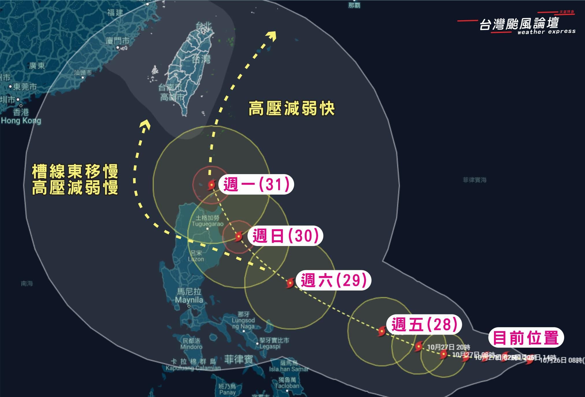 ▲颱風即將生成，週日起影響台灣天氣。（圖／翻攝自Facebook／台灣颱風論壇｜天氣特急）