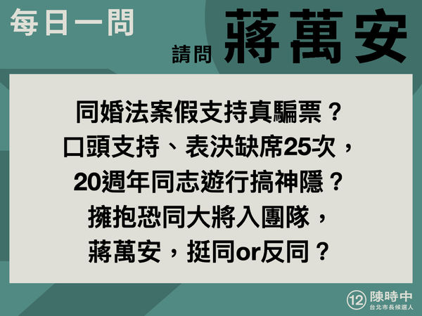 ▲▼陳時中競選辦公室11月1日「每日一問蔣萬安、黃珊珊」記者會。（圖／陳時中競選辦公室提供，下圖同）