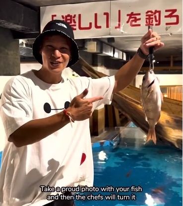 ▲▼日本大阪居酒屋，自己要吃的魚自己釣。（圖／翻攝自ig@hangrybynature）