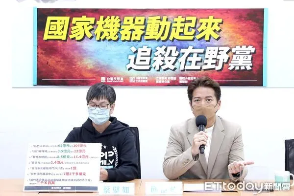 ▲民眾黨召開「國家機器動起來 追殺在野黨」記者會。（圖／記者屠惠剛攝）