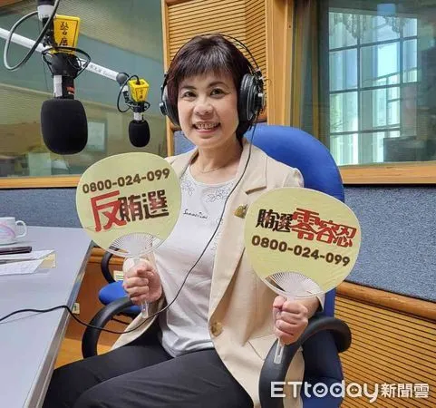 ▲台南地檢署檢察長葉淑文親自出馬，宣導反賄選。（圖／記者林悅翻攝）