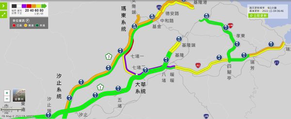 ▲▼國一南下五堵汐止段。（圖／翻攝1968網站）