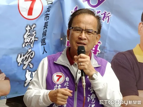 ▲▼台北市長選舉辯論會，蘇煥智於場外開講。（圖／記者宋良義攝）