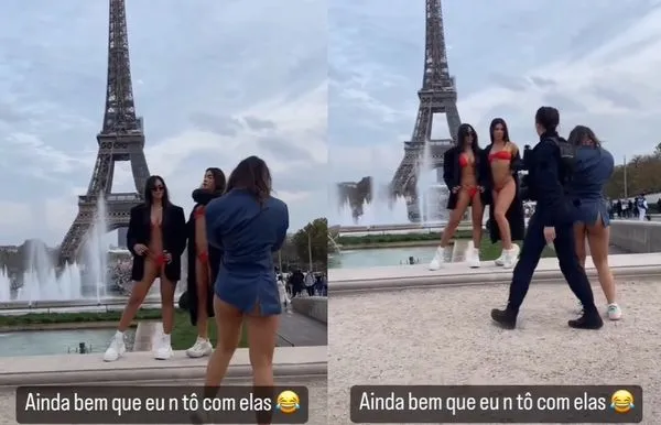 女網紅突然在巴黎鐵塔前脫衣　「2女半裸交纏太火辣」引警方關切。（圖／翻攝自Instagram）