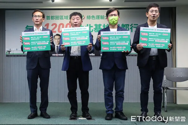 ▲陳時中、林佳龍、鄭運鵬、蔡適應出席1200北北基桃交通政見發表會。（圖／記者林敬旻攝）